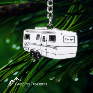 White Escape Trailer Key Chain